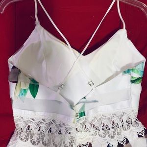 White floral skater dress